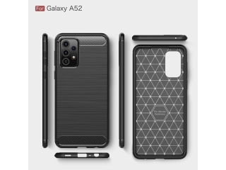 Samsung Galaxy A52 Carbon Gummi Hülle TPU Case schwarz