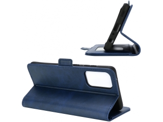 Samsung Galaxy A52 Leder Hülle Karten Ledertasche dunkelblau