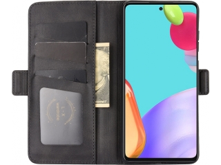 Samsung Galaxy A52 Leder Hülle Karten Ledertasche schwarz