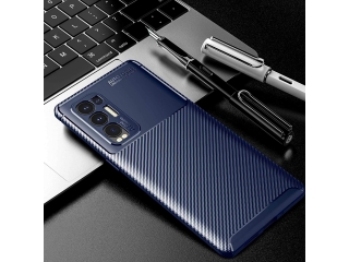Oppo Find X3 Neo Carbon Design Hülle TPU Case flexibel blau
