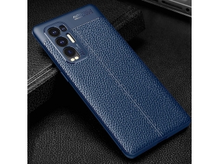 Oppo Find X3 Neo Leder Design Gummi Hülle TPU Cover blau