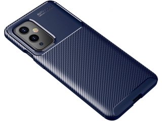 OnePlus 9 Carbon Design Hülle TPU Case flexibel blau
