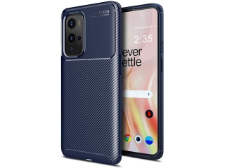 OnePlus 9 Pro Carbon Design Hülle TPU Case flexibel blau