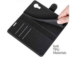 Samsung Galaxy XCover 5 Lederhülle Portemonnaie Karten Etui schwarz