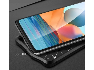 Xiaomi Redmi Note 10 Pro Leder Design Gummi Hülle TPU Cover schwarz