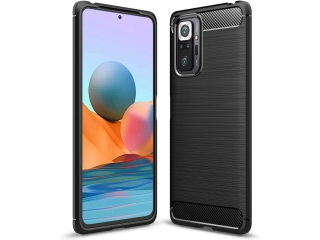 Xiaomi Redmi Note 10 Pro Carbon Gummi Hülle TPU Case schwarz