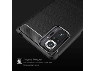 Xiaomi Redmi Note 10 Pro Carbon Gummi Hülle TPU Case schwarz