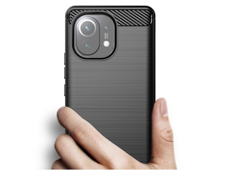Xiaomi Mi 11 Carbon Gummi Hülle TPU Case schwarz