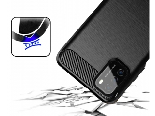Samsung Galaxy A02s Carbon Gummi Hülle TPU Case schwarz