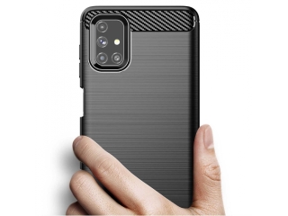 Samsung Galaxy M51 Carbon Gummi Hülle TPU Case schwarz
