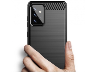 Samsung Galaxy A72 Carbon Gummi Hülle TPU Case schwarz