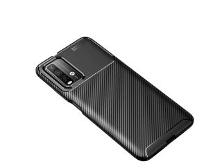Xiaomi Poco M3 Carbon Design Hülle TPU Case flexibel schwarz