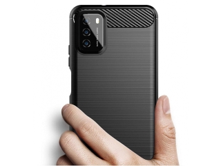 Xiaomi Poco M3 Carbon Gummi Hülle TPU Case schwarz