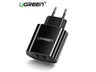 UGREEN Dual USB Ladegerät für alle Smartphones und Handys schwarz