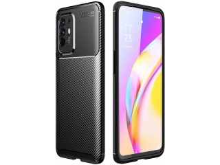 Oppo A94 5G Carbon Design Hülle TPU Case flexibel schwarz