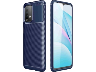 Xiaomi Redmi 9T Carbon Design Hülle TPU Case flexibel blau