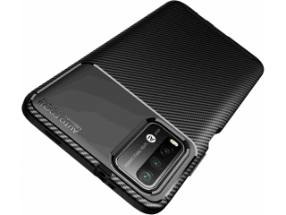 Xiaomi Redmi 9T Carbon Design Hülle TPU Case flexibel blau