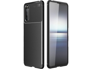 Sony Xperia 10 III Carbon Design Hülle TPU Case flexibel schwarz