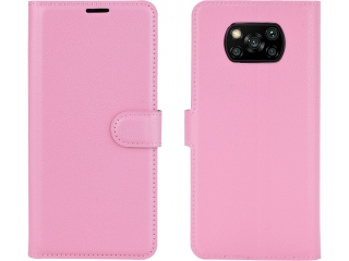 Xiaomi Poco X3 Pro Lederhülle Portemonnaie Karten Etui rosa