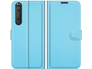 Sony Xperia 1 III Lederhülle Portemonnaie Karten Etui hellblau