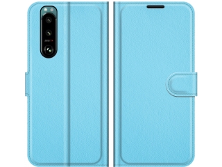 Sony Xperia 5 III Lederhülle Portemonnaie Karten Etui hellblau
