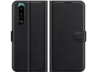 Sony Xperia 5 III Lederhülle Portemonnaie Karten Etui schwarz