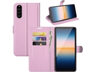 Sony Xperia 10 III Lederhülle Portemonnaie Karten Etui rosa