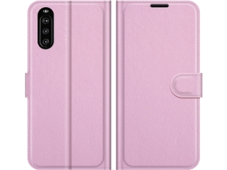 Sony Xperia 10 III Lederhülle Portemonnaie Karten Etui rosa