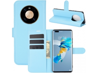 Huawei Mate 40 Pro Lederhülle Portemonnaie Karten Etui hellblau