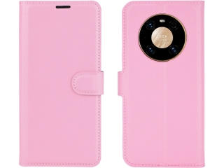 Huawei Mate 40 Pro Lederhülle Portemonnaie Karten Etui rosa