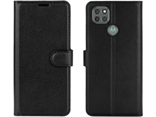 Motorola Moto G9 Power Lederhülle Portemonnaie Karten Etui schwarz