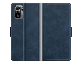 Xiaomi Redmi Note 10 4G Leder Hülle Karten Ledertasche dunkelblau