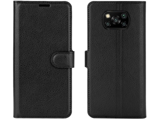 Xiaomi Poco X3 Pro Lederhülle Portemonnaie Karten Etui schwarz