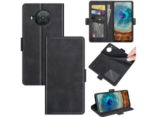 Nokia X20 Leder Hülle Karten Ledertasche schwarz