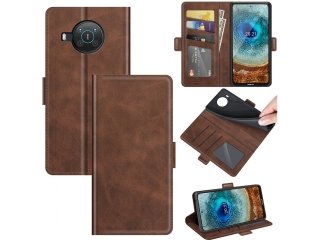 Nokia X20 Leder Hülle Karten Ledertasche mokka
