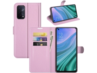 Oppo A54 5G Lederhülle Portemonnaie Karten Etui rosa