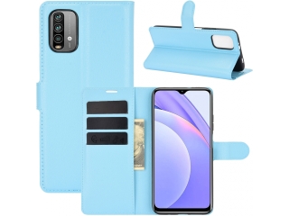Xiaomi Redmi 9T Lederhülle Portemonnaie Karten Etui hellblau
