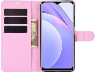 Xiaomi Redmi 9T Lederhülle Portemonnaie Karten Etui rosa