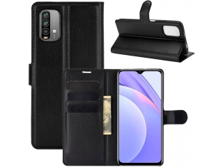 Xiaomi Redmi 9T Lederhülle Portemonnaie Karten Etui schwarz