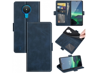 Nokia 1.4 Leder Hülle Karten Ledertasche dunkelblau