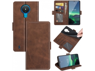 Nokia 1.4 Leder Hülle Karten Ledertasche mokka