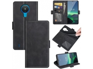 Nokia 1.4 Leder Hülle Karten Ledertasche schwarz