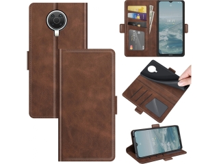 Nokia G10 Leder Hülle Karten Ledertasche mokka