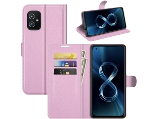 Asus Zenfone 8 Lederhülle Portemonnaie Karten Etui rosa