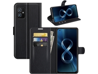 Asus Zenfone 8 Lederhülle Portemonnaie Karten Etui schwarz