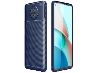 Xiaomi Redmi Note 9T Carbon Design Hülle TPU Case flexibel blau