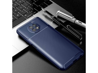 Xiaomi Redmi Note 9T Carbon Design Hülle TPU Case flexibel blau