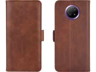 Xiaomi Redmi Note 9T Leder Hülle Karten Ledertasche mokka