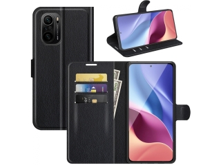 Xiaomi Poco F3 Lederhülle Portemonnaie Karten Etui schwarz