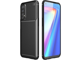 Realme 7 Carbon Design Hülle TPU Case flexibel schwarz